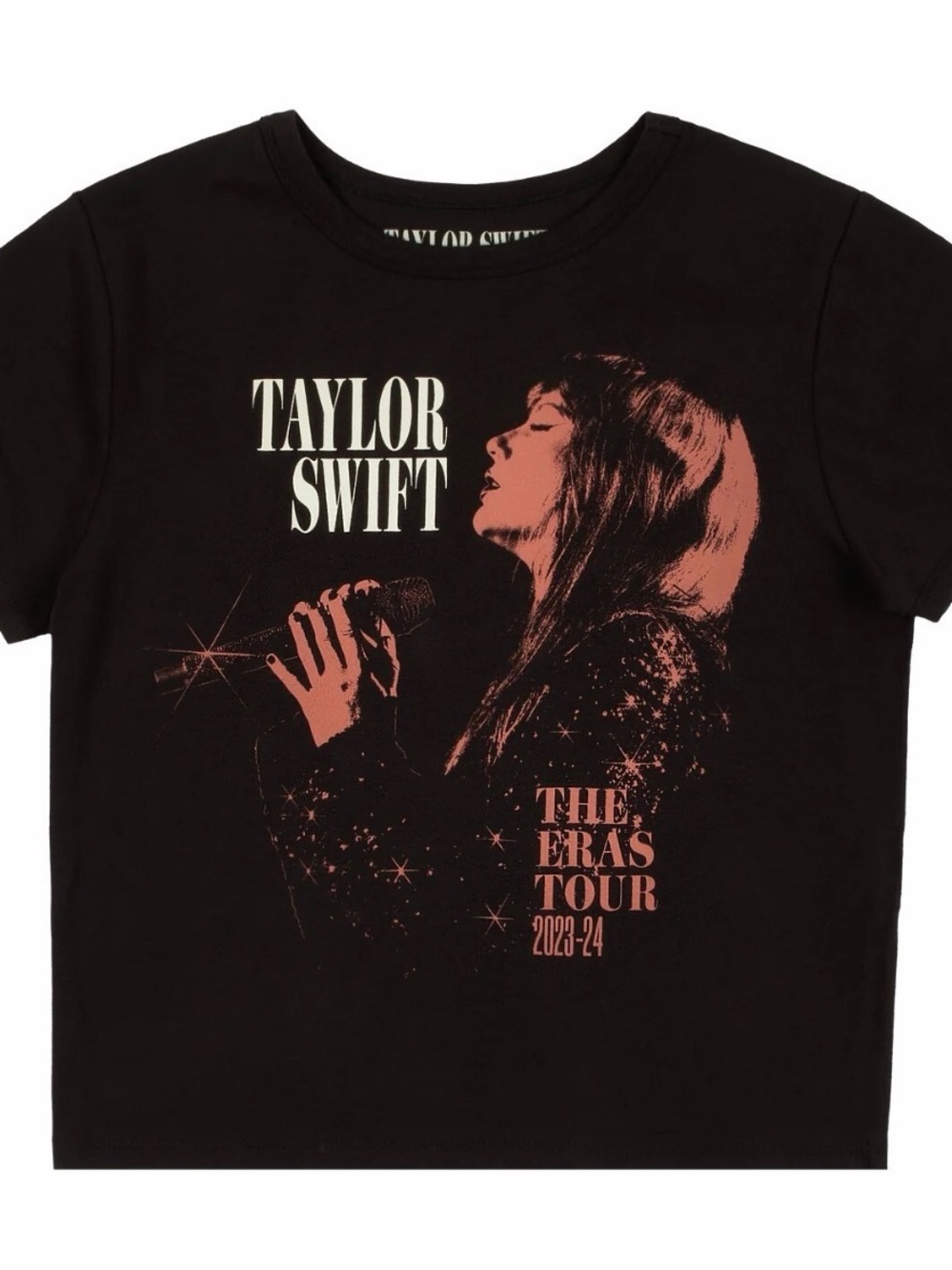 Taylor Swift Black Tee with Peach Tour Graphic - The Eras 2023-24